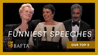 Meryl Streep Olivia Colman Taika Waititi and more 😂  Top 5 hilarious BAFTA speeches [upl. by Barthold]