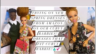 Trying on New Spring Dresses from Amazon on our Curvy Barbies Dresses that fit Curvy Barbie👗💕 [upl. by Roderica152]