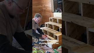 Framing On Stairs carpenter carpentry woodworking youtube youtubeshorts [upl. by Enilesor]