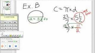 Circumference FRACTION Example A [upl. by Alag683]