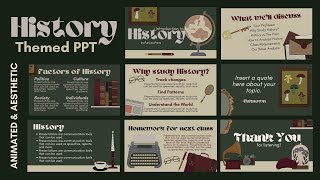 History Themed Powerpoint Presentation Template  Animated amp Aesthetic PPT  Vespera Asha [upl. by Ahsihat]