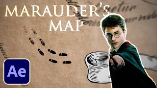 Recreating the Marauders Map from Harry Potter🤓Adobe After Effects Tutorial 2021 [upl. by Negem]