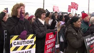 Nurses take to the picket line outside Suburban Community Hospital in Norristown [upl. by Kirat]