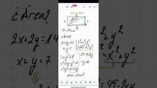 Calcula el área del rectángulo sabiendo su perímetro y la diagonal matematicas [upl. by Fielding]