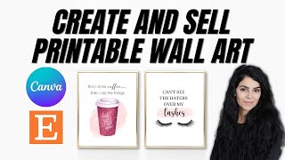 Printable Wall Art FULL TUTORIAL  Creating SIZING and Uploading to Etsy [upl. by Anialahs]