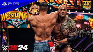 The Rock Vs John cena  Once in a lifetime full match  Wrestlemania 28  wwe 2k24 [upl. by Ecirtnas]