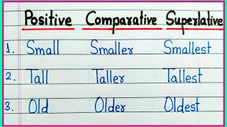 Degree of Comparison  Convert Positive to Comparative and Superlative  Adjective  Example [upl. by Celinda]