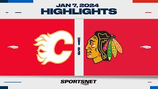 NHL Highlights  Flames vs Blackhawks  January 7 2024 [upl. by Etnoek]