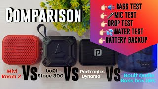 mivi roam 2 Vs boat stone 300 Vs Portronics dynamo Vs boult audio bass box arc  Full Comparison [upl. by Harriman]