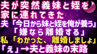 スカッとする話】夫が突然義妹と姪を家に連れてきた。夫「今日から二人を俺たちが養う。衣食住全部面倒見る」私「わかった。なら離婚するね」夫「え [upl. by Gentilis]