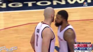 Marcin Gortat MONSTER DUNK  on Paul Millsap  04162017 [upl. by Eiramadnil613]