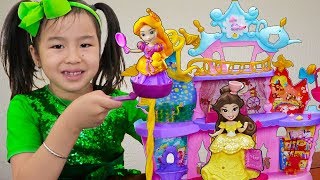 Jannie Pretend Play with Disney Princess Castle Girl Doll Toys for Kids [upl. by Zavala]