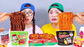 Korean Convenience Store Spicy Food Mukbang DONA [upl. by Cherice442]