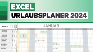 Excel Urlaubsplaner für 2024 inkl Download [upl. by Denison]