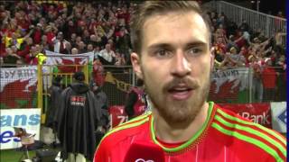 Aaron Ramsey interview after Wales qualify for Euro 2016  Euro 2016 Qualifiers [upl. by Agle487]