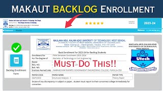 MAKAUT Backlog Enrollment Do THIS⁉️ Supple Paper Registration 202324 Step by Step Guide ✅ [upl. by Ttennaej]