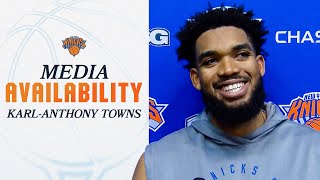 KARLANTHONY TOWNS FIRST MEDIA AVAILABILITY AS A KNICK [upl. by Neddy623]