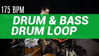 Drum amp Bass drum loop 175 BPM  The Hybrid Drummer [upl. by Kadner]