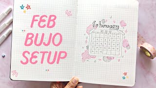 ✿ FEBRUARY Bujo Setup  Bullet Journal 2023 ✿ [upl. by Terrena]