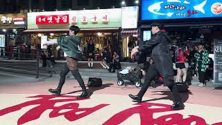 HONGDAE KPOP BUSKING UL  Moonbin amp Sanha Who [upl. by Annaohj]