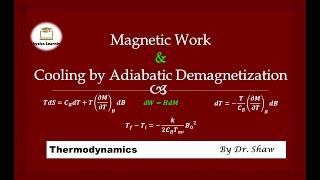 Cooling by adiabatic Demagnetization  Work done in magnetization  Thermodynamics  Lecture 9 [upl. by Scarito910]