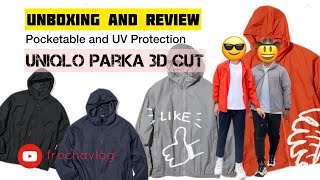 Unboxing and Review Uniqlo Pocketable UV Protection Parka 3D Cut [upl. by Bennir]