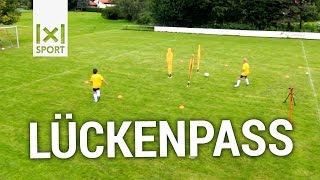 Fußballübung zum Trainieren des Lückenpasses  E und D und CJugend [upl. by Uzziel825]