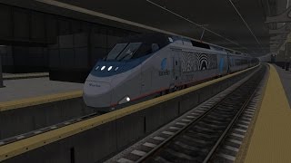 Train Simulator 2014 HD Amtrak 10 Car Acela Express Departs NWK Penn Station Track 2 Full Throttle [upl. by Narual]