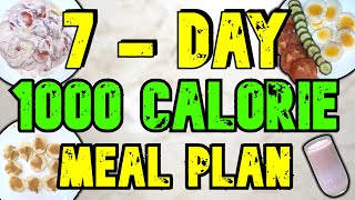 7  Day 1000 Calorie Meal Plan [upl. by Roselia816]