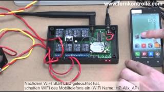 Fernsteuerung von AC Motor mit Handy per WLAN  WIFI Controller Funkfernbedienung [upl. by Ahsinrat777]