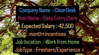 Data Entry Work From Homecompany  Earn 42500 per month Online jobs at home  Remote Job [upl. by Sandler]