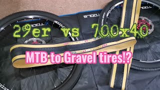 29er vs 700x40  Gravel tires to MTB 29er wheelset  Challenge Getaway [upl. by Kohler454]