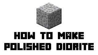 Minecraft Survival How to Make Polished Diorite [upl. by Concordia]