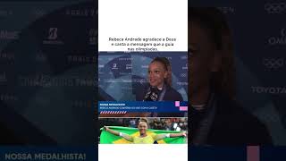 Rebeca Andrade agradece a Deus e canta a mensagem que a guia nas olimpíadas [upl. by Nannarb]