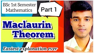 Maclaurin Theorem  BSc 1st Semester  mathematics  NEP 2020 [upl. by Surazal]