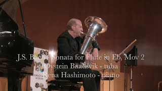 Bach flute sonata Movement 2 tuba solo [upl. by Melbourne447]