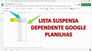 Lista Suspensa Dependente no Google Planilhas com Validação de Dados [upl. by Ric]