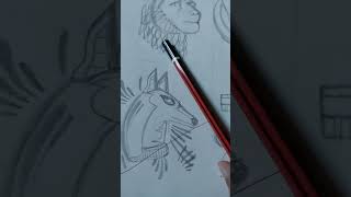 Wolf face drawing halloween music viral trending shorts drawing tatoo [upl. by Costello]