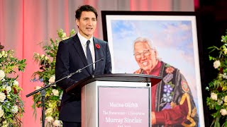 PM Trudeau says Murray Sinclair changed Canada quotfor the betterquot  National Memorial Service [upl. by Jessika250]