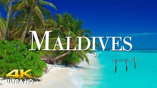 FLYING OVER MALDIVES 4K UHD Beautiful Nature Scenery with Relaxing Music 4K Video Ultra HD [upl. by Teri32]