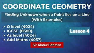 Coordinate geometry Find unknown when a point lies on a line O level IGCSE AS level Add Math [upl. by Itsyrk]