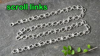 Making a Scroll Link Necklace in Silver [upl. by Atauqal273]