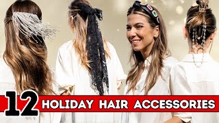 12 Easy Hair Accessories for the HOLIDAYS  DIY w Orly Shani [upl. by Osicnarf936]