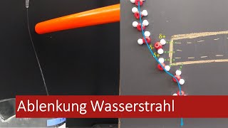 Ablenkung des Wasserstrahls am elektrostatisch aufgeladenen Kunststoffstab 3 Gym [upl. by Standush248]