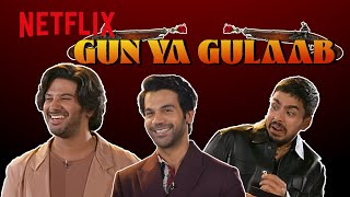 Dialogue Challenge with RajKummar Dulquer amp Gourav  Guns amp Gulaabs  Netflix India [upl. by Nivad]