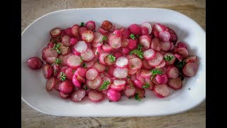 Les instants recettes n°21  Salade de radis noir râpé à la moutarde [upl. by Osnohpla]