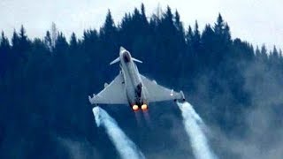 4Kᵁᴴᴰ 2x Austrian AF Eurofighter Typhoon Tactical Demonstration  AIRPOWER ZELTWEG 2019 [upl. by Harpole156]