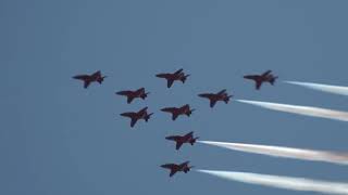 RAF Red Arrows with Spitfire at Spirit of St Louis air show 2019 [upl. by Rois977]