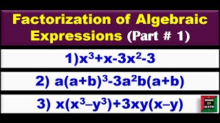 Part1 Solution 1 to 3 Factorization of Algebraic Expressions for GCSEGrade 10 [upl. by Yengac]