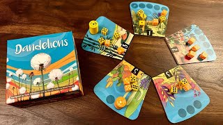 Dandelions is Delightful  dice rolling area control and Mancala all in one [upl. by Kamillah]